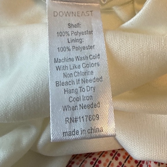 Downeast Womens Pink Geometric Floral Fit Flare Pleated Modest Dress Large L - Picture 7 of 7